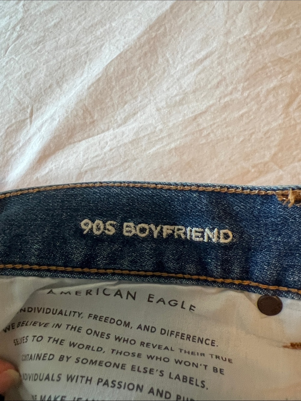 American Eagle Outfitters Distressed Medium Blue Straight Jeans - Picture 4 of 6